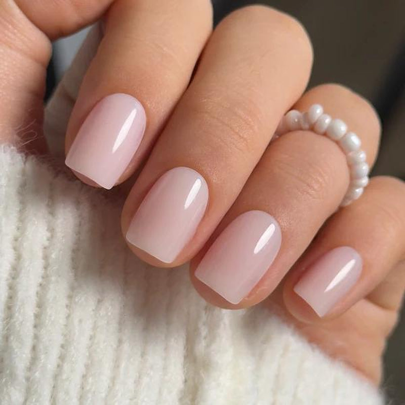 Milky White Press on Nails | Curvlife Nail | 3Sweet Floral Dreamsweet Floral Dreampcs Short round Fake Nails | Glossy Natural Finish | Easy Apply, Comfortable & Durable | Daily, Business & Elegant Nail Art
