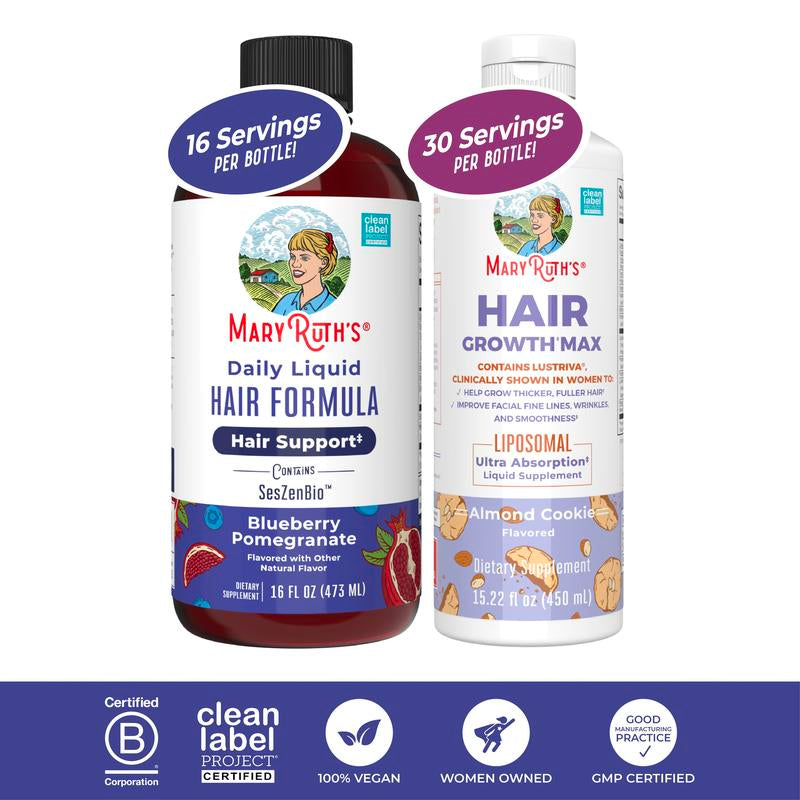 Maryruth’S Advanced Hair Care Bundle – Daily Liquid Hair Formula 16 Oz & Hair Growth Max Liposomal 15.22 Oz