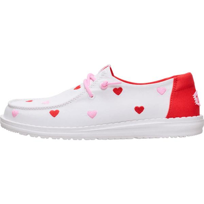 HEYDUDE Wendy Embroidered Hearts - Comfortable Slip on Shoes for Women'S Valentine'S Day