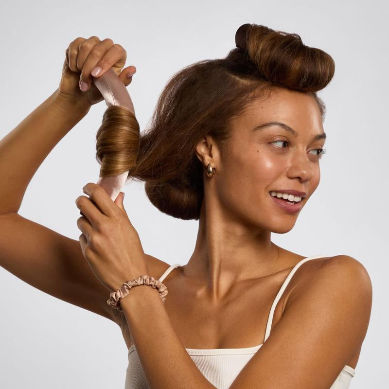 Kitsch Satin Heatless Curling Rod - Jumbo Flexi Rod, Heatless Hair Curler for Overnight, Soft Hair Curlers, Heatless Curlers for Women, 4Pcs, Rosewood