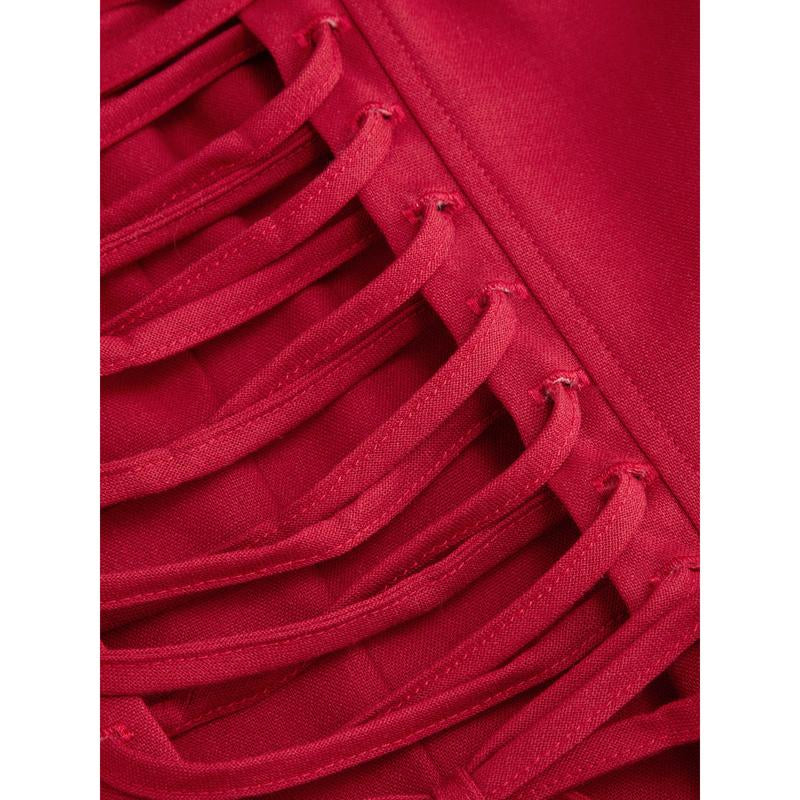 Cider Cotton-Blend U-Neckline Ruffled Lace up Flared Maxi Dress