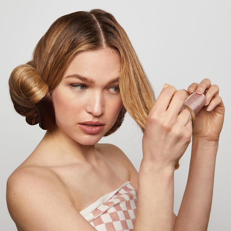 Kitsch Satin Heatless Curling Rod - Jumbo Flexi Rod, Heatless Hair Curler for Overnight, Soft Hair Curlers, Heatless Curlers for Women, 4Pcs, Rosewood