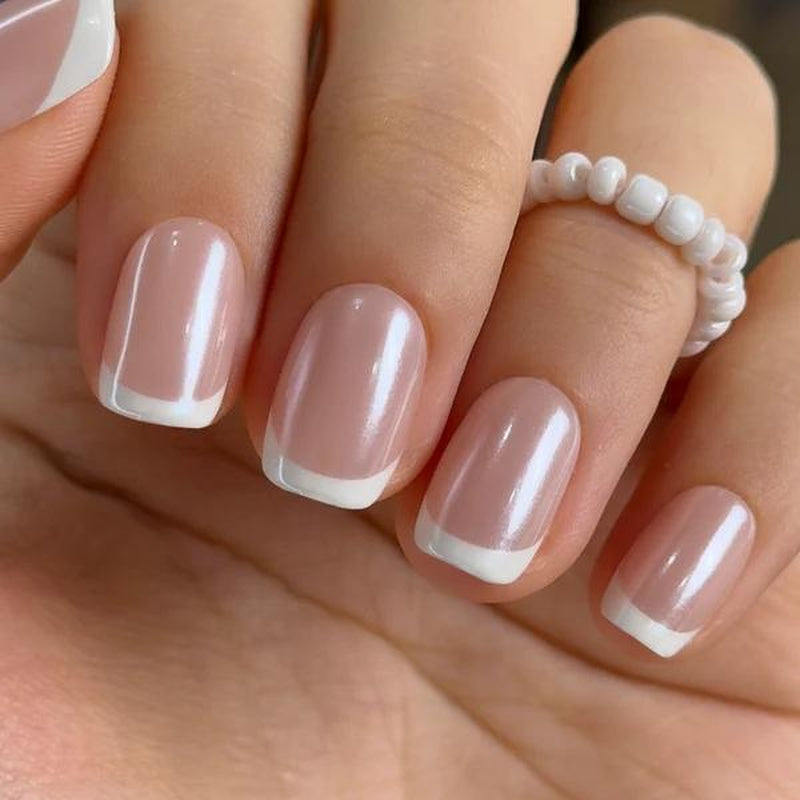 Milky White Press on Nails | Curvlife Nail | 3Sweet Floral Dreamsweet Floral Dreampcs Short round Fake Nails | Glossy Natural Finish | Easy Apply, Comfortable & Durable | Daily, Business & Elegant Nail Art