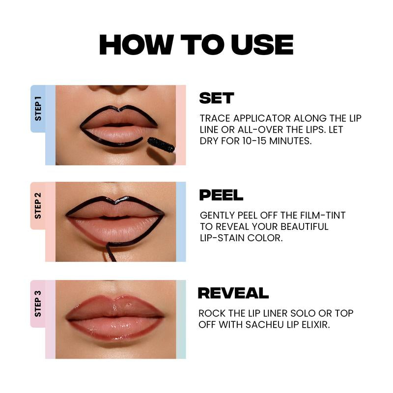 LIP LINER STAY-N - Peel-Off Lip Liner Stain - All Day & Night Lipliner with Hyaluronic Acid & Vitamin E - Long Lasting Formula - 0.12 Fl Oz / 3.5 Ml