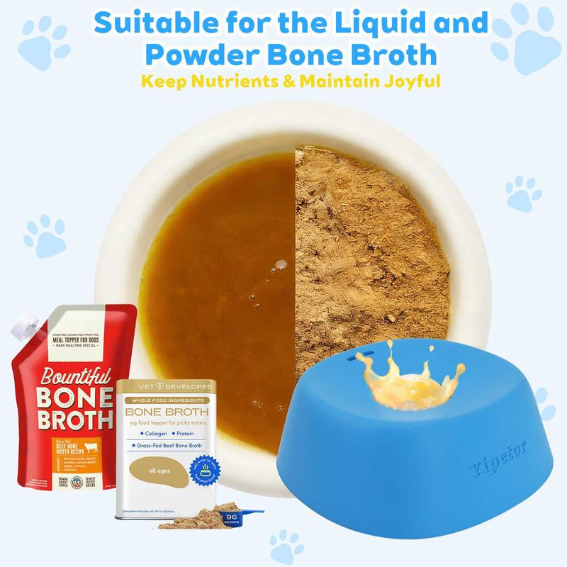 Yipetor Slow Feeder Dog Bowls for Liquid Treat, [Built-In Rolling Ball] No Spill Bone Broth Dog Licking Bowl, Multi-Purpose Puppy Yogurt Feeder Bowl for All Breeds Dietary Supplement/Post-Op Nutrition Feeding