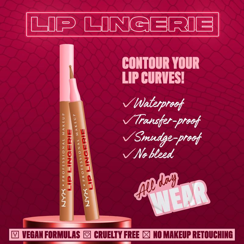 Lip Lingerie Sculpting Lip Liner Stain - Lightweight, Transfer-Proof, Waterproof, NYX Professional Makeup