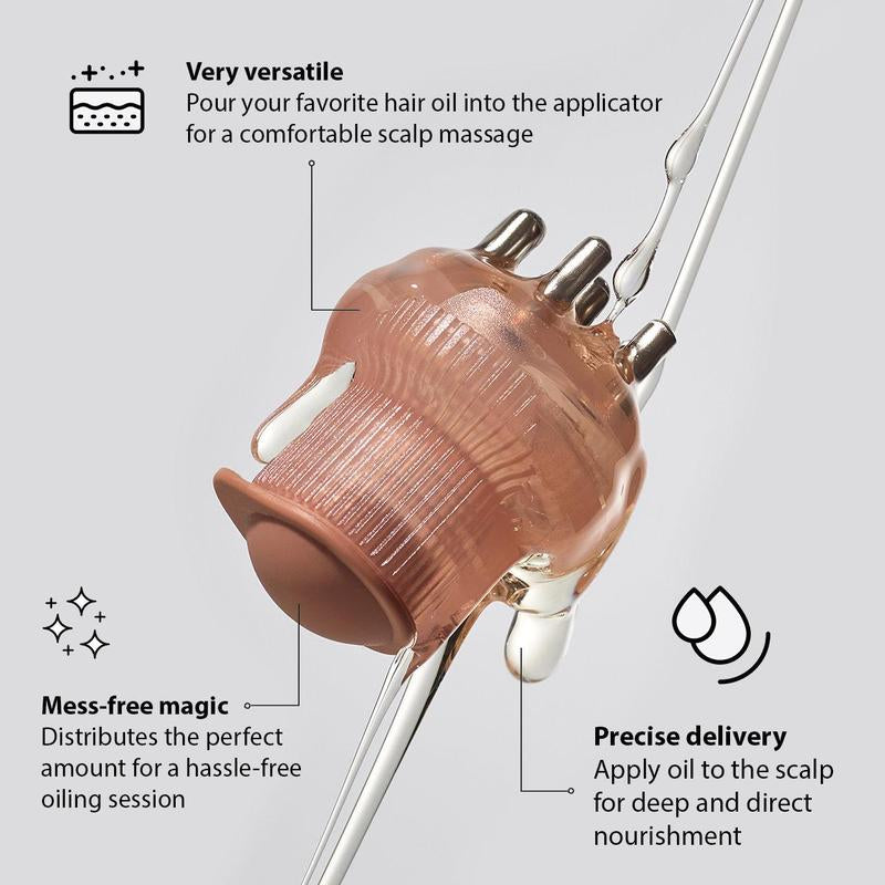 Kitsch Scalp & Hair Oil Applicator, Head Massager Scalp, Root Comb Applicator Bottle for Haircare - for Precise, Even and Mess-Free Oiling - Terracotta