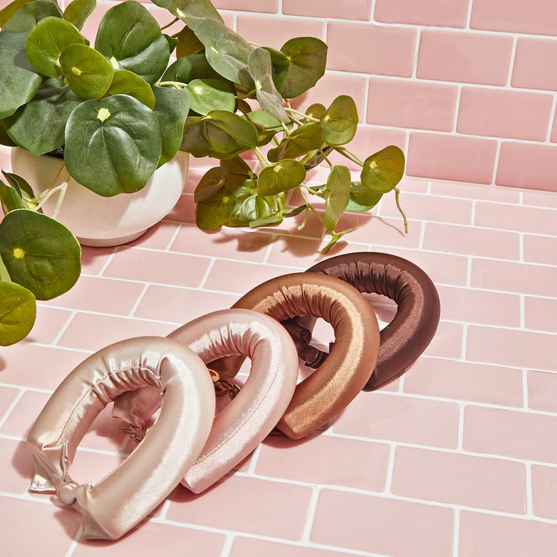 Kitsch Satin Heatless Curling Rod - Jumbo Flexi Rod, Heatless Hair Curler for Overnight, Soft Hair Curlers, Heatless Curlers for Women, 4Pcs, Rosewood