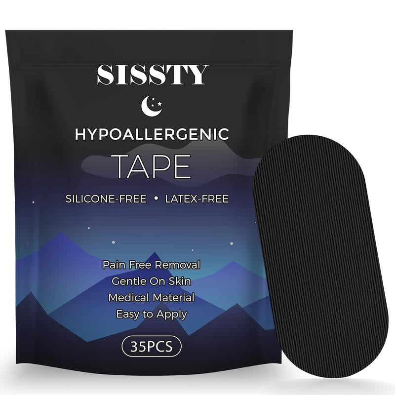 SISSTY Mouth Tape for Sleeping, One Month Supply, Mouth Tape, Black, Gentle, Adhesion & 35 Strips, Sports Accessories, anti Snoring Sticker Snoring Relief Sticker