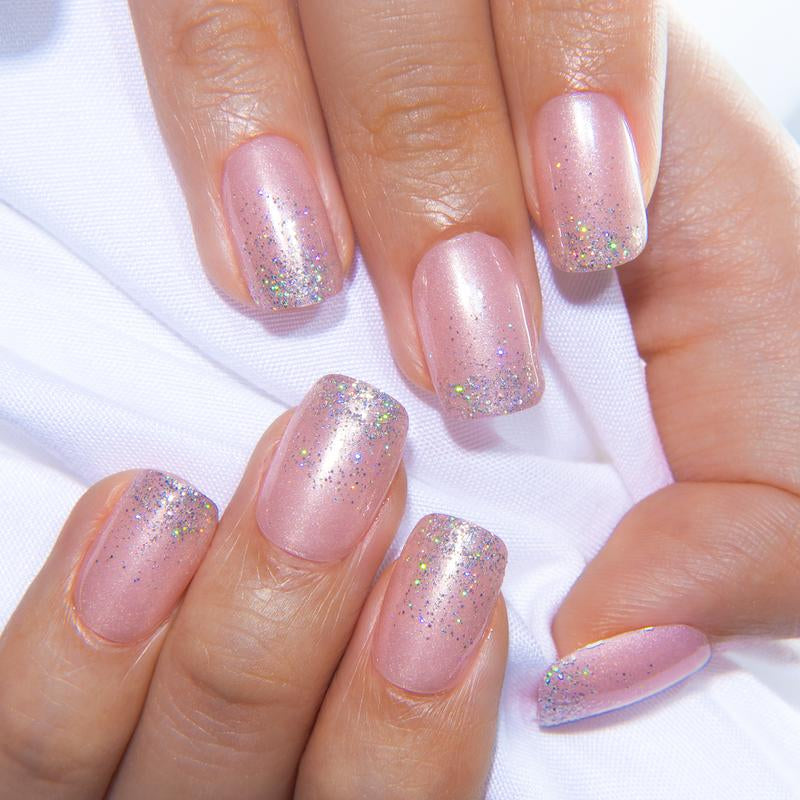 Milky White Press on Nails | Curvlife Nail | 3Sweet Floral Dreamsweet Floral Dreampcs Short round Fake Nails | Glossy Natural Finish | Easy Apply, Comfortable & Durable | Daily, Business & Elegant Nail Art