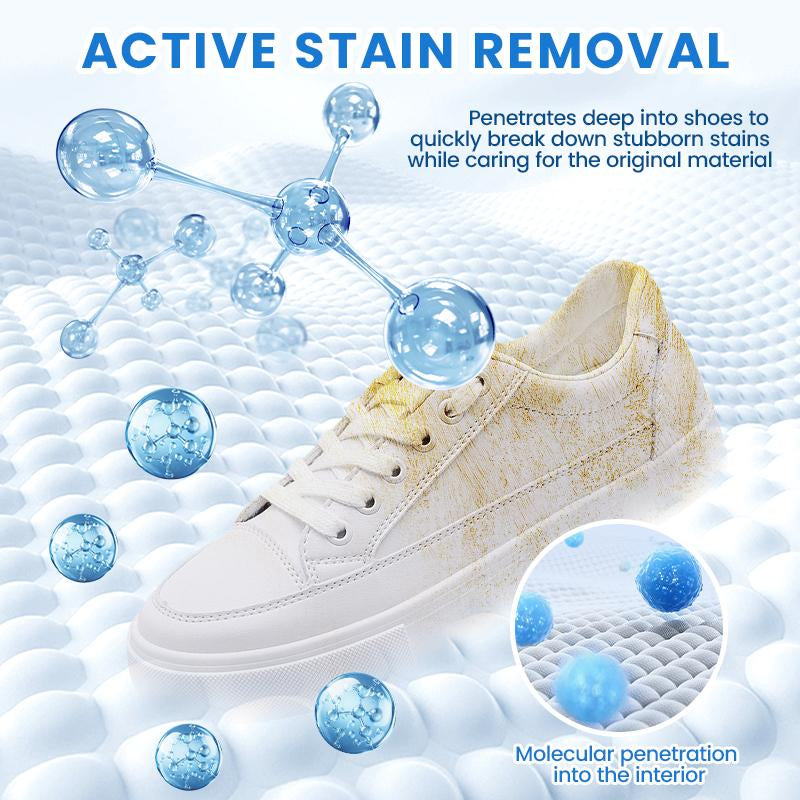 Multipurpose No-Wash White Shoe Cleaner Cream with Built-In Sponge for Leather Silicon Car Interiors 160G Mild Formula Gentle Non-Irritating Eco-Friendly