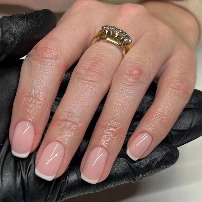Milky White Press on Nails | Curvlife Nail | 3Sweet Floral Dreamsweet Floral Dreampcs Short round Fake Nails | Glossy Natural Finish | Easy Apply, Comfortable & Durable | Daily, Business & Elegant Nail Art