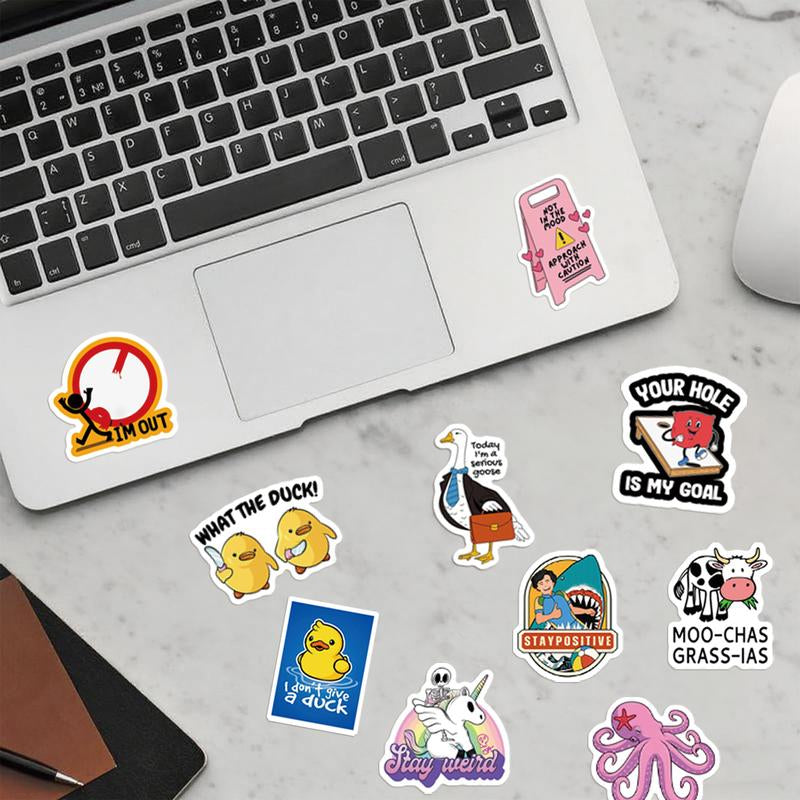 130PCS Funny Saying Sticker Pack - Snarky, Sarcastic Bold Humor Vinyl Waterproof Meme Stickers for Laptop, Computer, Water Bottle, Ipad, Phones Bumper Folding Chair Sticker Pack